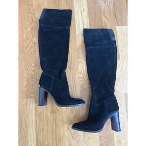 Black Suede Knee High Boots Michael Kors